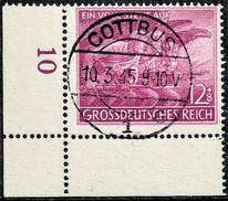 Der Volkssturm mit Cottbuser Stempel – Die vorletzte Briefmarkenausgabe aus Nazi-Deutschland. Sammlung: priv.