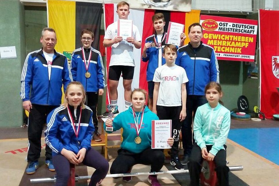 Ein starkes Team: der Riesaer Athletikclub dominierte die Ostdeutschen Meisterschaften in Frankfurt/Oder.                    Foto: RAC
