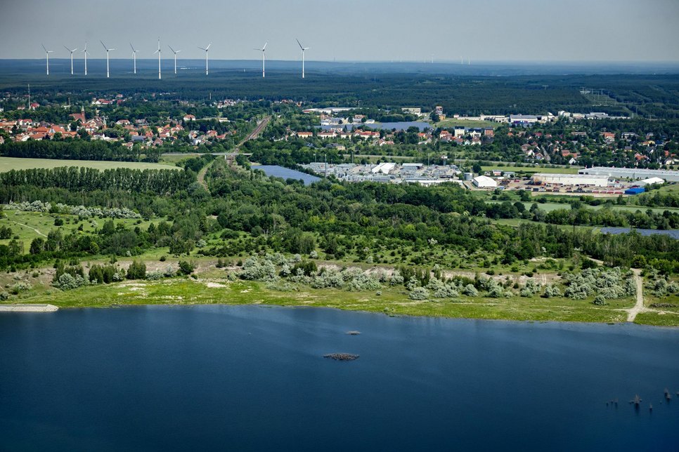 Hier soll der künftige Stadtstrand am Großräschener See entstehen. Foto: LMBV/Peter Radke