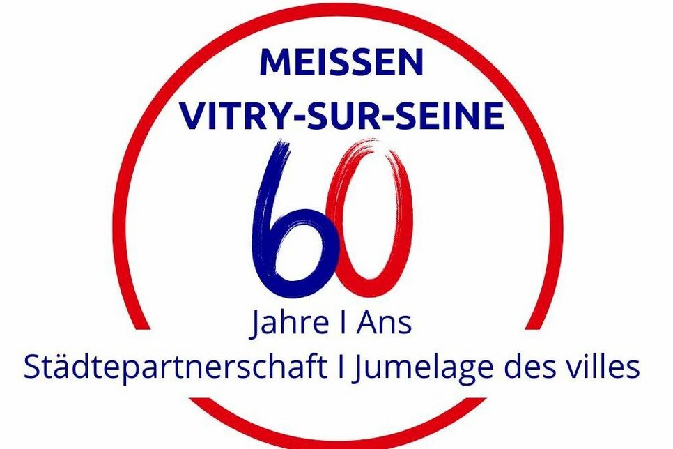 Logo für 60 Jahre Partnerschaft und Freundschaft mit Frankreich.