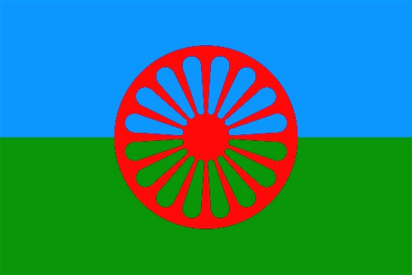 Die Roma-Fahne  Fotos: privat