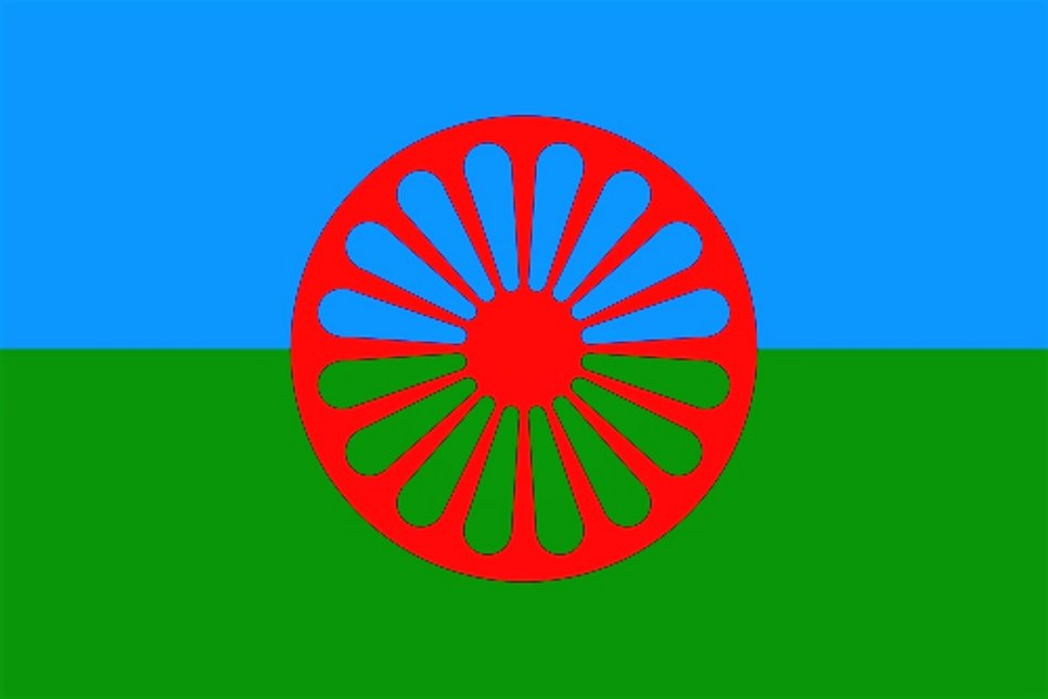 Die Roma-Fahne  Fotos: privat