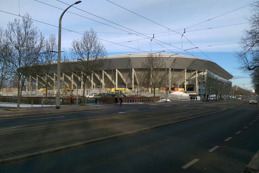 Erstmals Austragungsort eines Eishockeyspiels: Das Stadion Dresden. Foto: Hache
