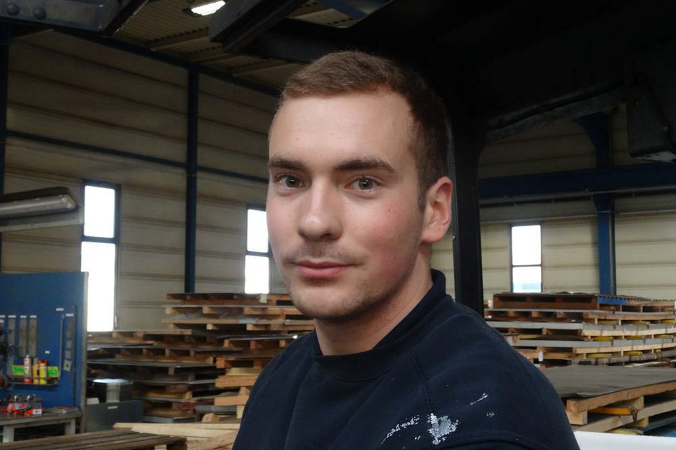 Kevin Klessig macht bei der Rime GmbH eine Ausbildung zum Konstruktionsmechaniker.