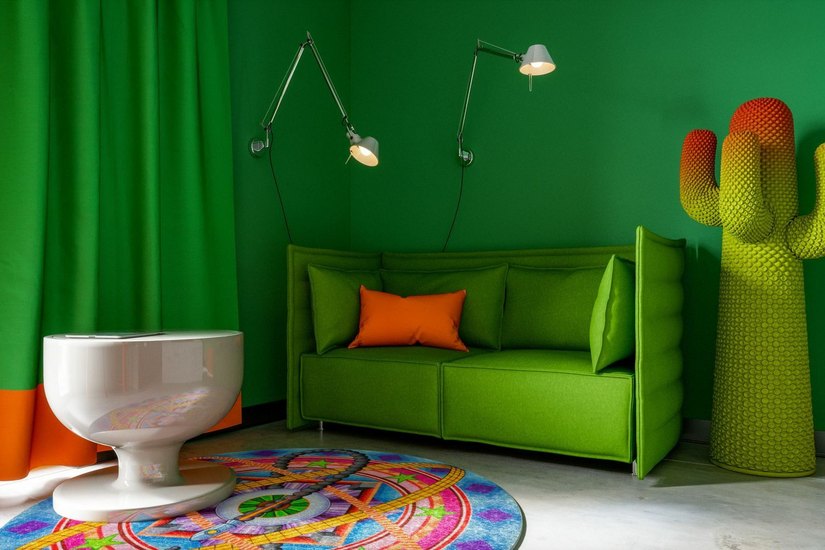 Alles im grünen Bereich: Evergrins heißt dieses Zimmer.