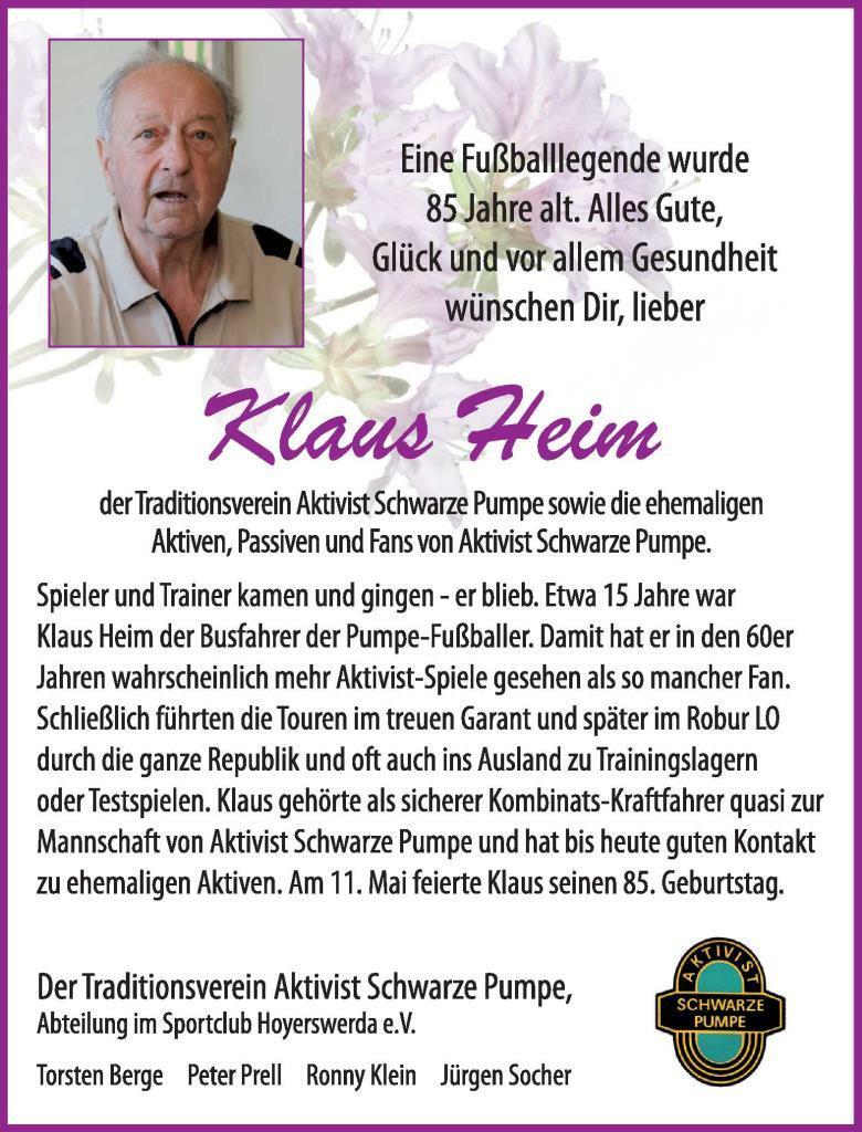 Geburtstag Klaus Heim