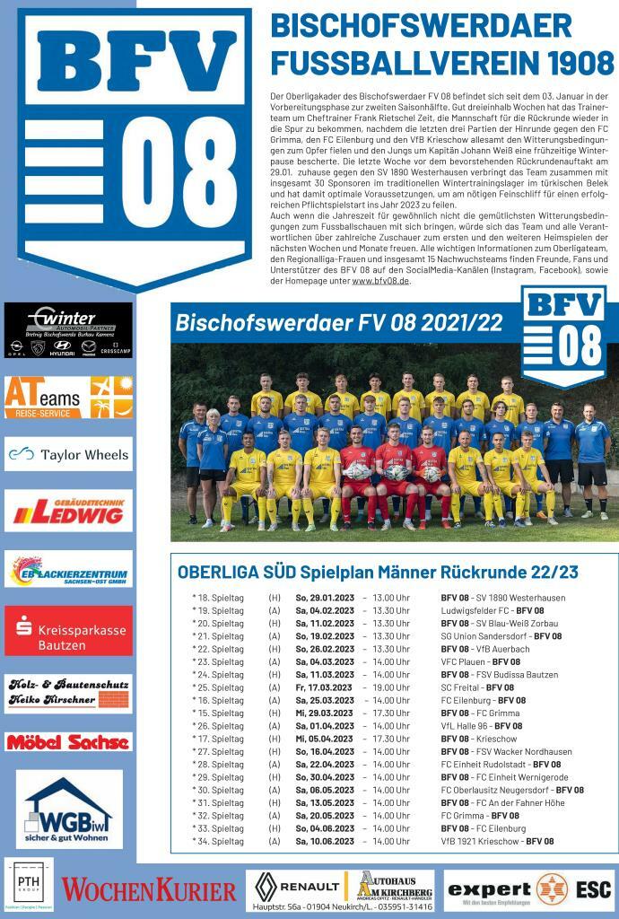 SV - BFV 08 Rückspiele Männer 2023