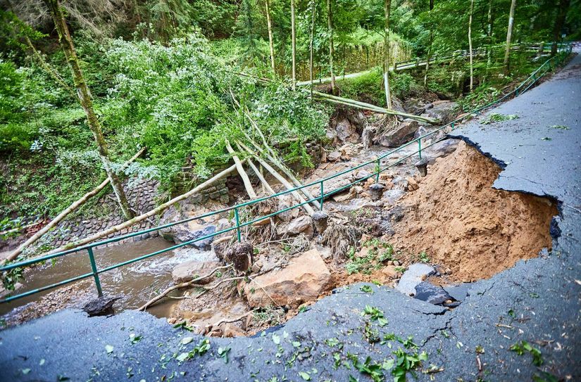 Im Hirschgrund (Schöna) hatte das Unwetter deutliche Spuren hinterlassen. Foto: Marko Förster