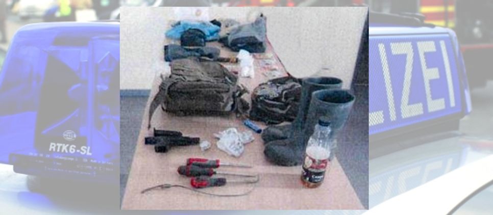 Bild der sichergestellten Tatwerkzeuge. Foto: Polizei