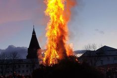 Weihnachtsbaumverbrennen der Freiwilligen Feuerwehr Riesa-Stadt.