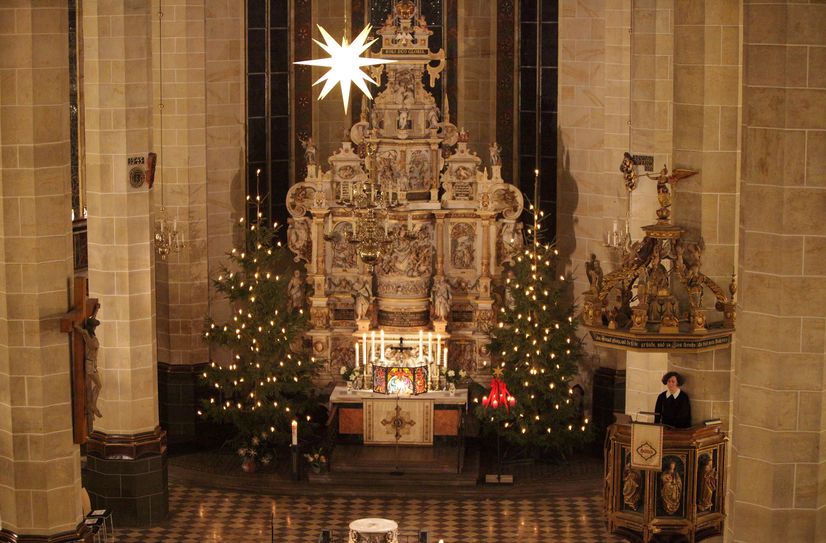 Die wunderschön geschmückte St. Marienkirche.