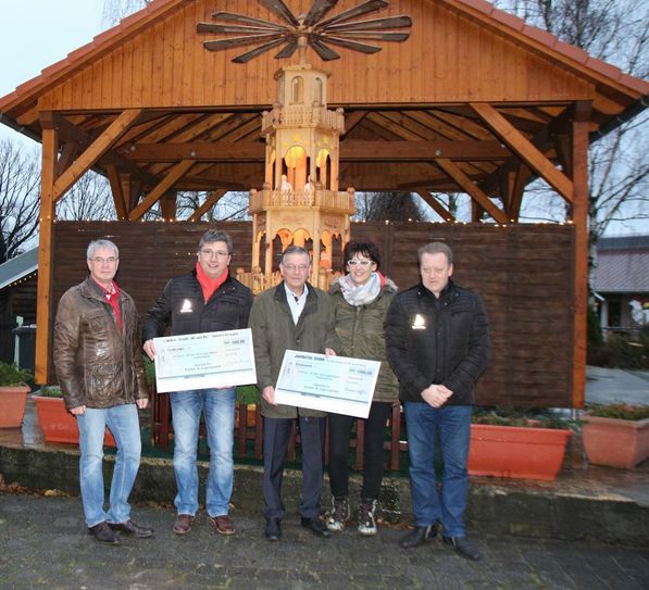 Daniel Schmidgunst (li.) überreicht dem Stiftungsvorsitzenden Holger Bartsch den Scheck. Foto: Mandy Kunze