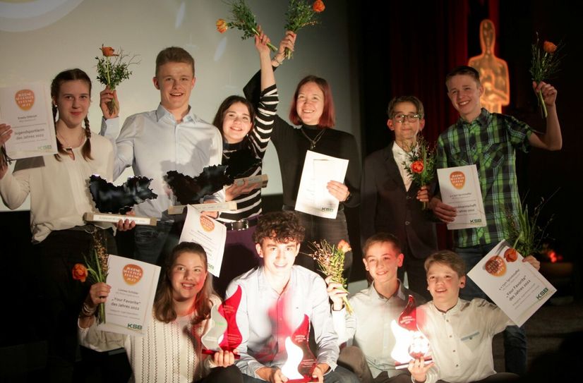 Glückliche Sieger bei der Jugendsportlerehrung in Pirna.