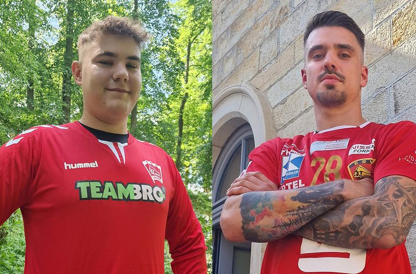 Torhüter Lukas Willkommen (li.) und Tempospieler Richard Wilga (re.) werden das Team auf ihren jeweiligen Positionen bereichern.