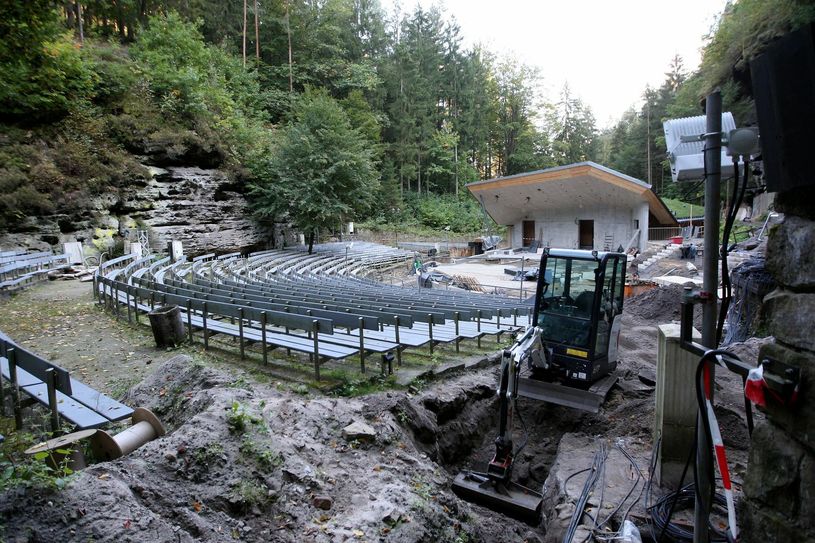 Seit zwei Jahren ist die Felsenbühne Baustelle.