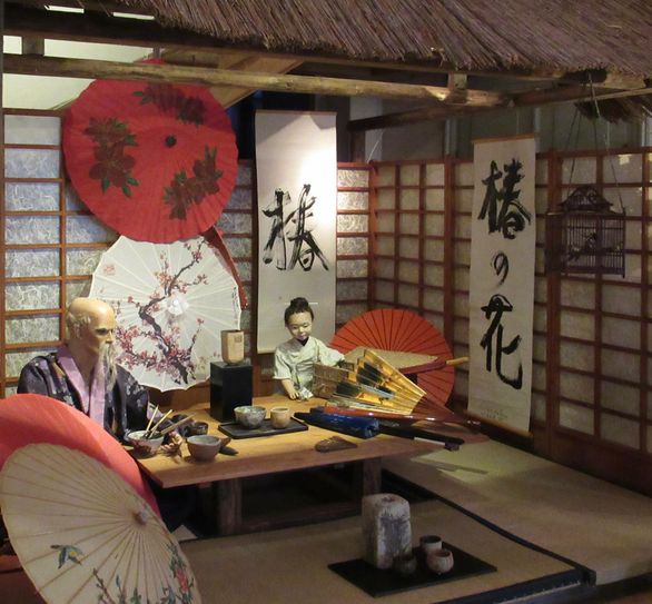 Blick in eine japanische Schirmwerkstatt.