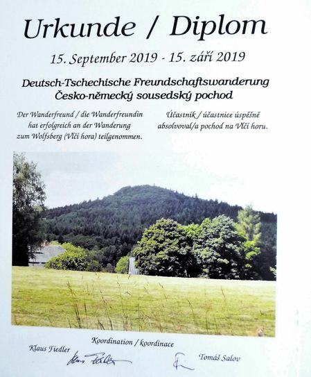 So sieht die Urkunde der 14. Wanderung aus.