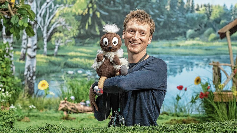 Im August wurden neue Abendgruß-Filme mit Pitti, Schnattchen und Moppi gedreht, Christian Sengewald ist die neue Stimme des kleinen Kobolds. Foto: MDR