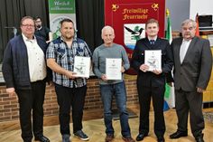 Amtsdirektor Marten Frontzeck,  Marko Tischer (SV Blau-Weiß 19 Lichterfeld),  Manfred Wolschke, Johannes Kirschke und Frank Tischer.