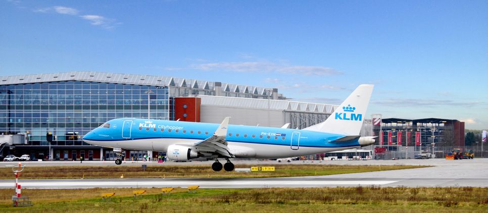 Eine KLM-Maschine am Dresdner Flughafen. Foto: Weimer