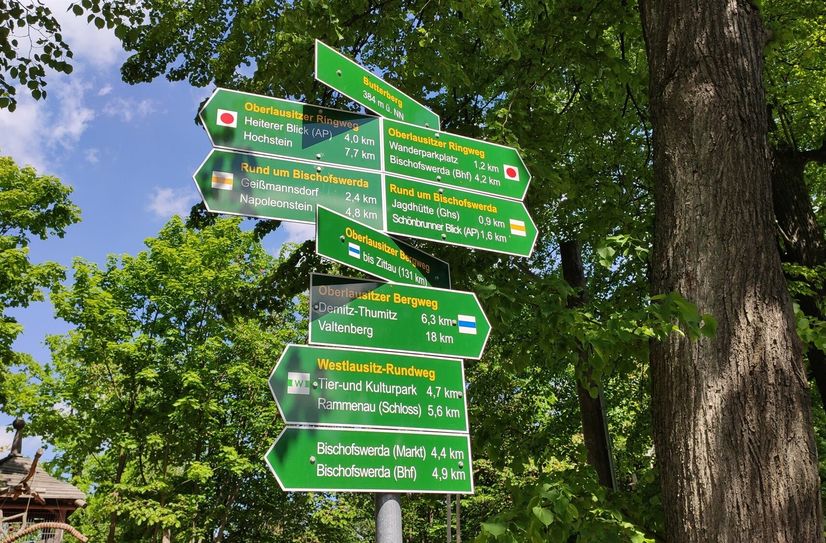Wanderwegebeschilderung auf dem Butterberg.
Foto: pm