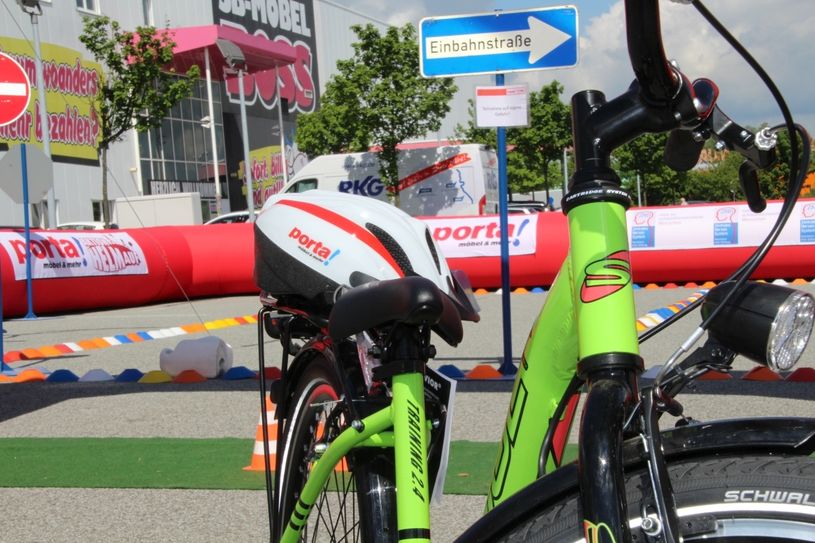 Auf dem Fahrradparcours konnten die Kids am Samstag ihre Fahrkünste zeigen. Foto: Keil
