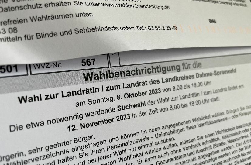 Am 8. Oktober ist Landratswahl im Landkreis Dahme-Spreewald.