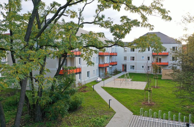 Das neu gebaute Mehrfamilienhaus an der Schrammsteinstraße 18.
