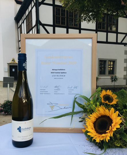 Hohe Auszeichnung für den Traminer. Foto: Weingut Hoflößnitz