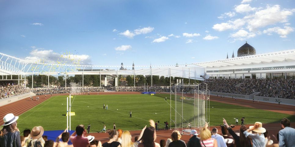 Visualisierung: So soll das Steyer-Stadion aussehen. / Visu: BAM Sports GmbH