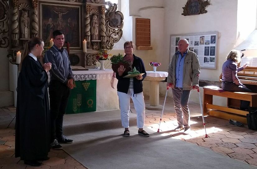 Ehrung für Familie Meier aus Zützen im Festgottesdienst am 3. September.