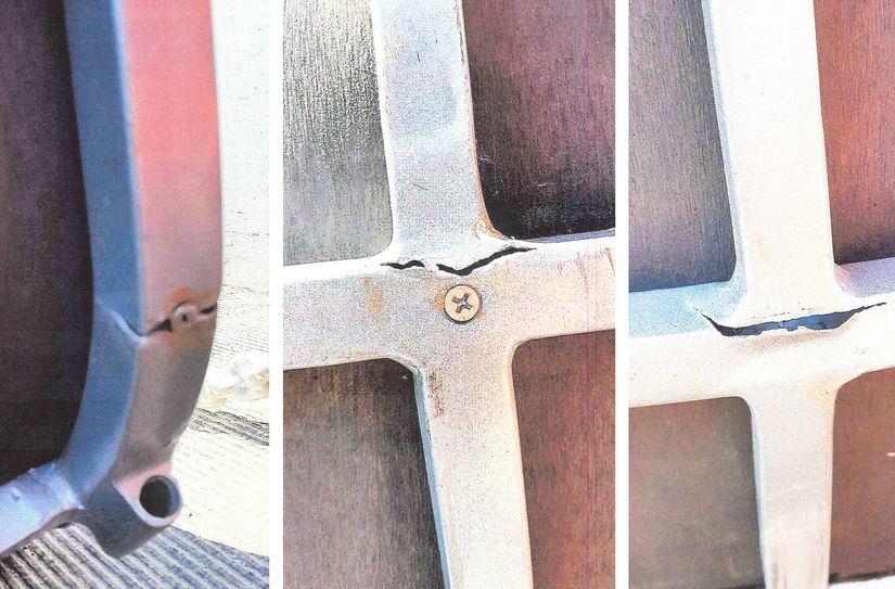 An der Relax-Schaukel am Jahnteich sind Verstrebungen gebrochen.