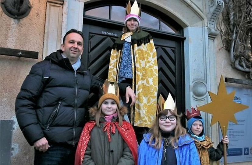 Riesas OB Marco Müller empfing Sternsinger.