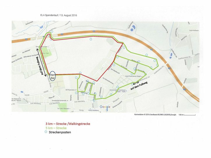 Streckenverlauf – Spendenlauf