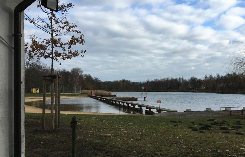 Im Jahnbad wird in diesem Jahr gebaut. Unter anderem soll der Steg abgerissen werden. Und weil Bauarbeiten und Sicherheit der Badegäste nicht gut zusammenpassen, bleibt das Bad voraussichtlich geschlossen. Foto: Tony Keil