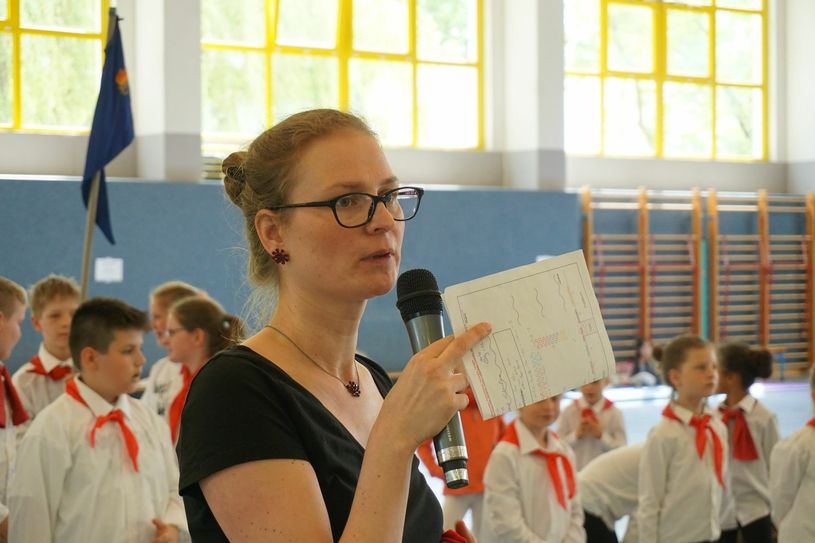 Marika Berger, Inhaberin von Marikas Tanzakademie, bei den Proben im Kolkwitz-Center. Foto: Jan Hornhauer