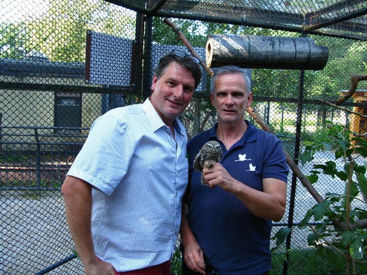 Zoochef Eugène Bruins (links) und Peter Koch vom Landschafts-Förderverein Nuthe-Nieplitz-Niederung e.V.