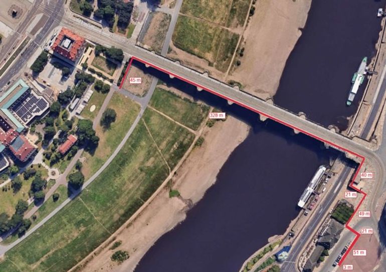 So sollen die Leitungen über die Brücke verlaufen.