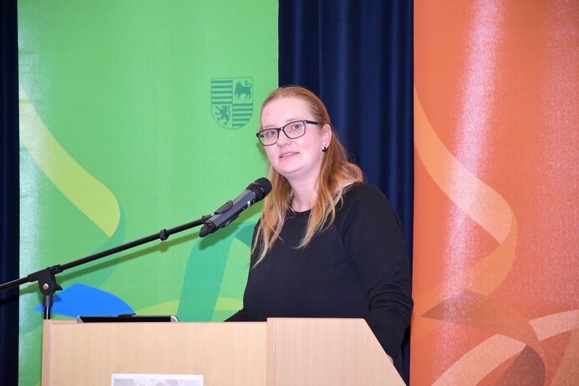 Isabell Martin, Grabungsleiterin bei der ABBU R. Methner & L. Ruhnow GbR aus Cottbus, präsentierte jüngste Grabungsergebnisse aus Mühlberg