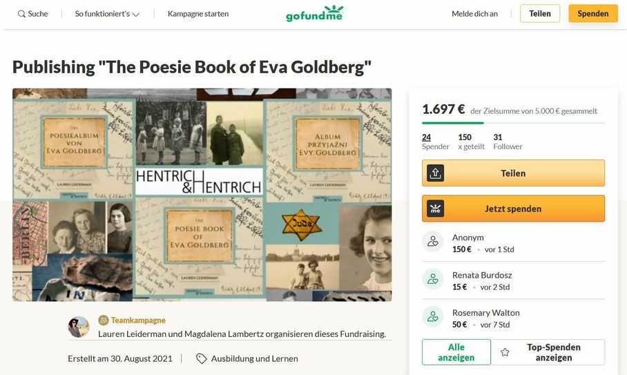 Spenden kann man auf GoFundMe. Screenshot: de.gofundme.com