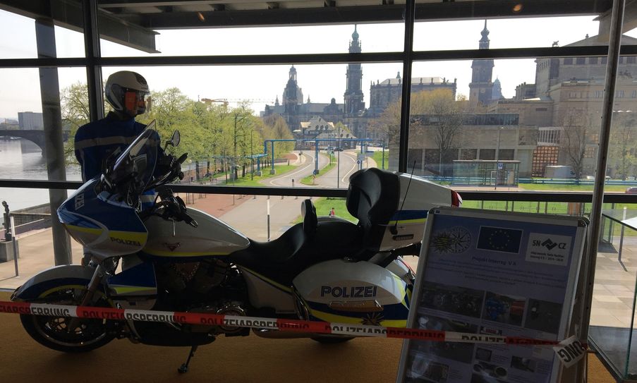 Schmuckstück der Ausstellung: Eine hochmoderne Victory Polizeimaschine