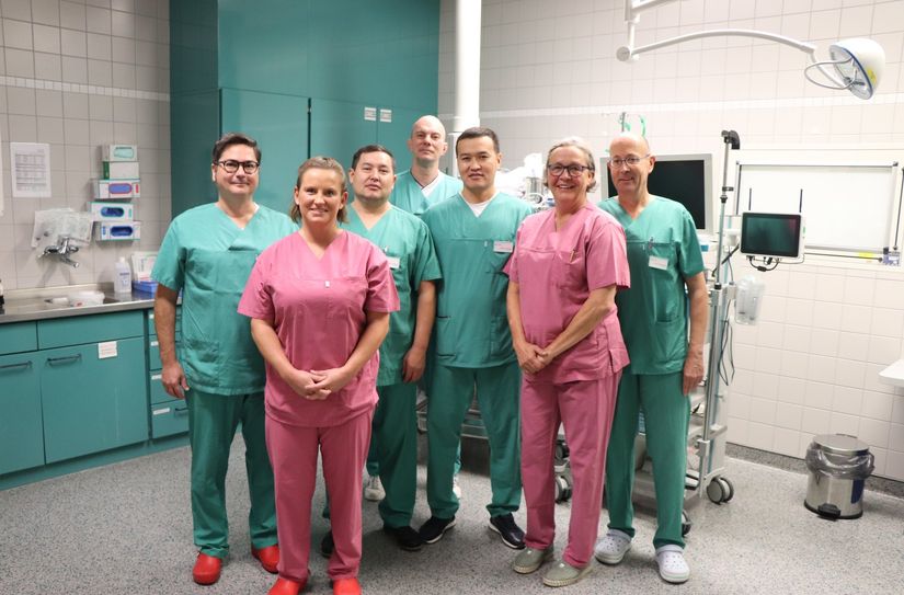 Das Team der Endoskopie und Hospitanten am Elbe-Elster Klinikum in Herzberg.