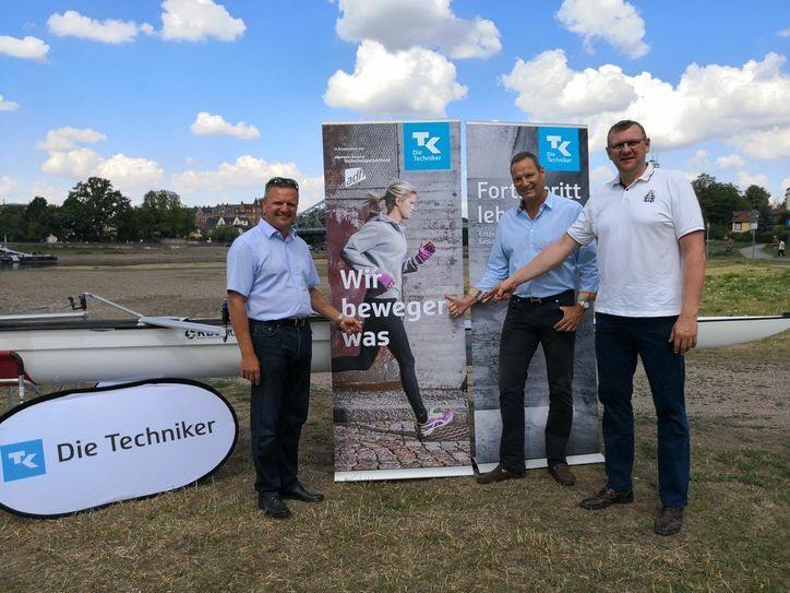 Dirk Reinhard (TK), Olaf Förster und Lars Krisch (beide Dresdner Ruder-Club, v. l.) Foto: PR