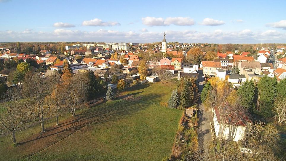 Die Stadt Lauchhammer aus der Vogelperspektive im Herbstlicht 2020. Fotos: Heiko Jahn/Stadt Lauchhammer