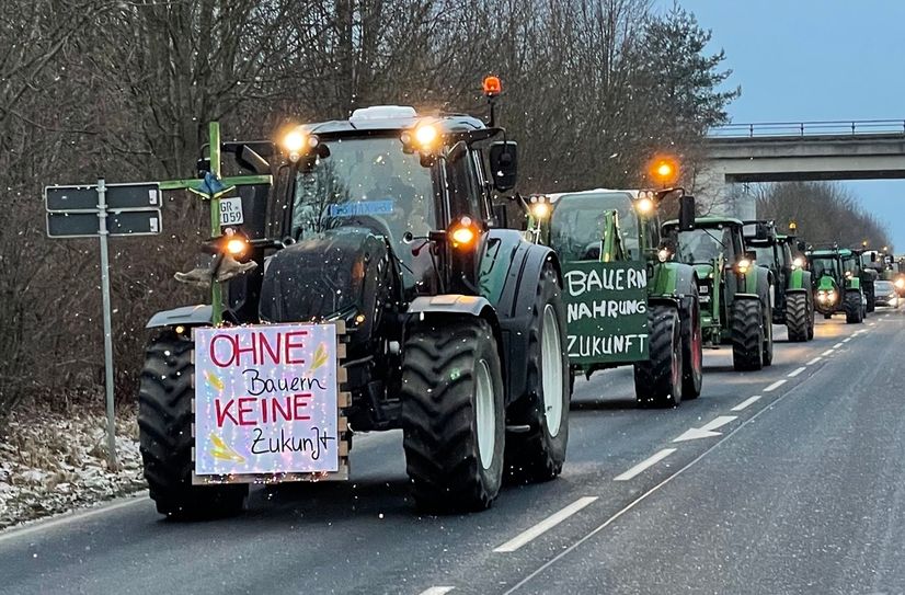 Traktor- und Autokorso am 8. Januar in Görlitz.