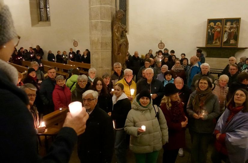 Friedensgebet in Pirna am 24. März - hier versammelten sich mehr als 200 Menschen.