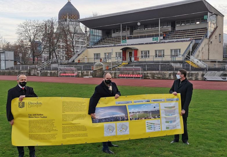 Mit vier Millionen Euro beteiligt sich der Freistaat am Um- und Ausbau des Steyer-Stadions. Foto: Eigenbetrieb Sportstätten