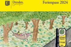 Das diesjährige Ferienpass-Titelmotiv lautet "Abhängen im Großen Garten" - gestaltet von der 14-jährigen Jocelyne Dorow im Rahmen eines Kurses an der Jugendkunstschule "JKS Dresden".