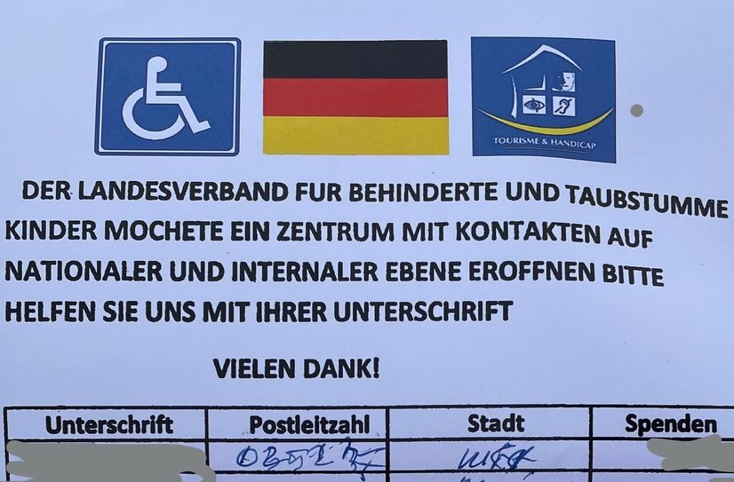 Bitte hierfür nichts spenden oder unterschreiben!