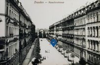 Ansicht der Kamelienstraße, ca. 1920. Der Tafelstandort ist markiert. Foto: M. Räbiger, aus der Sammlung H. Mattheß